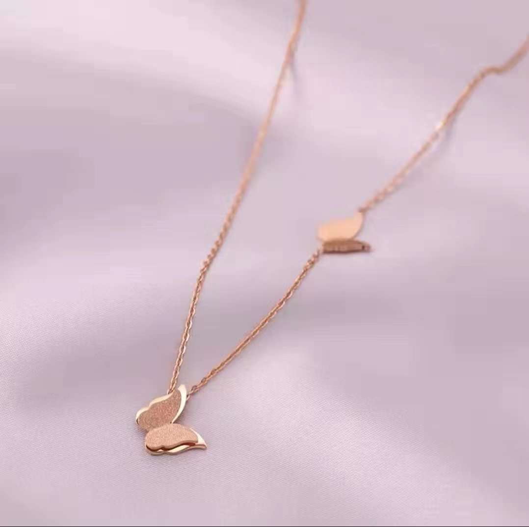 Rose gold Butterfly necklace | Daily wear woman Jewelry