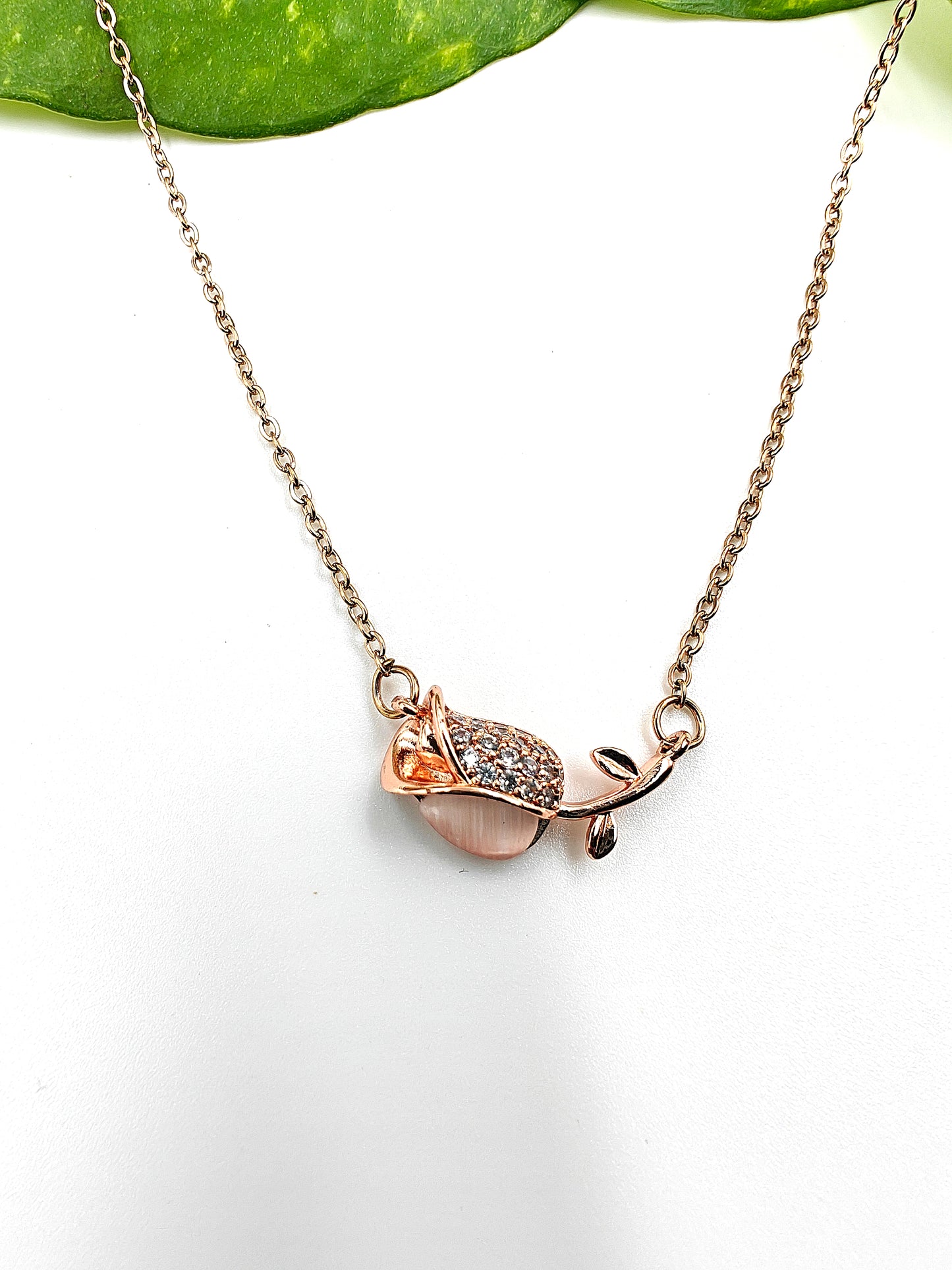 Gold plated Rose necklace| waterproof| Daily wear