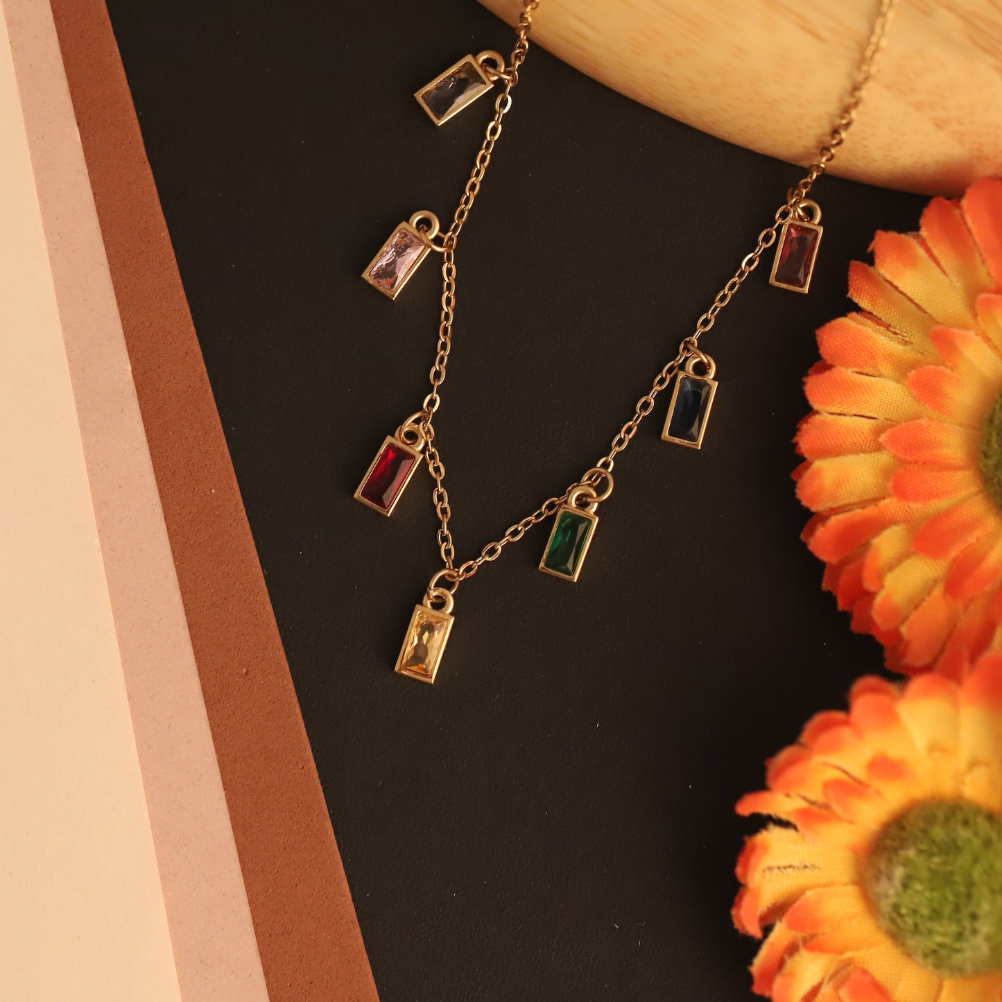 Prism Glow: Vibrant Stone Statement Necklace