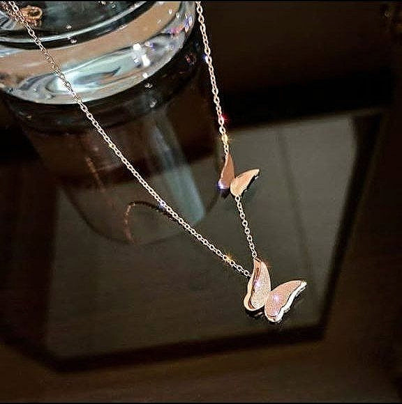 Rose gold Butterfly necklace | Daily wear woman Jewelry