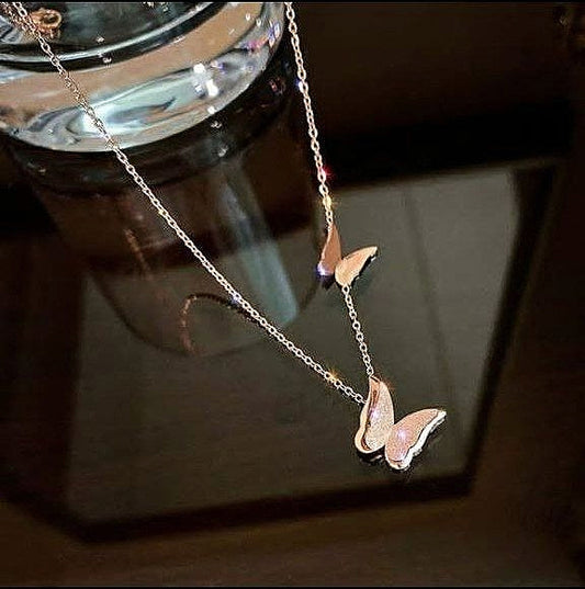 Rose gold Butterfly necklace | Daily wear woman Jewelry