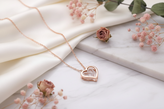 Cute rose gold necklace | Celebrity inspired anti tarnish jewelry