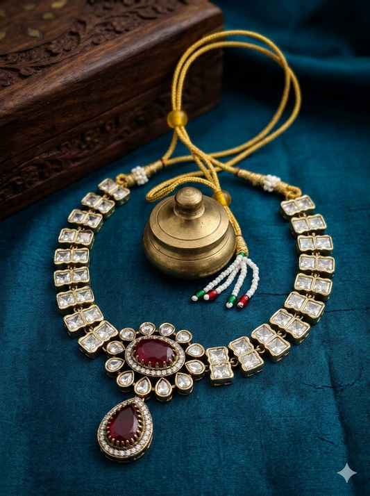 Maharani-Inspired Moissanite Necklace Set