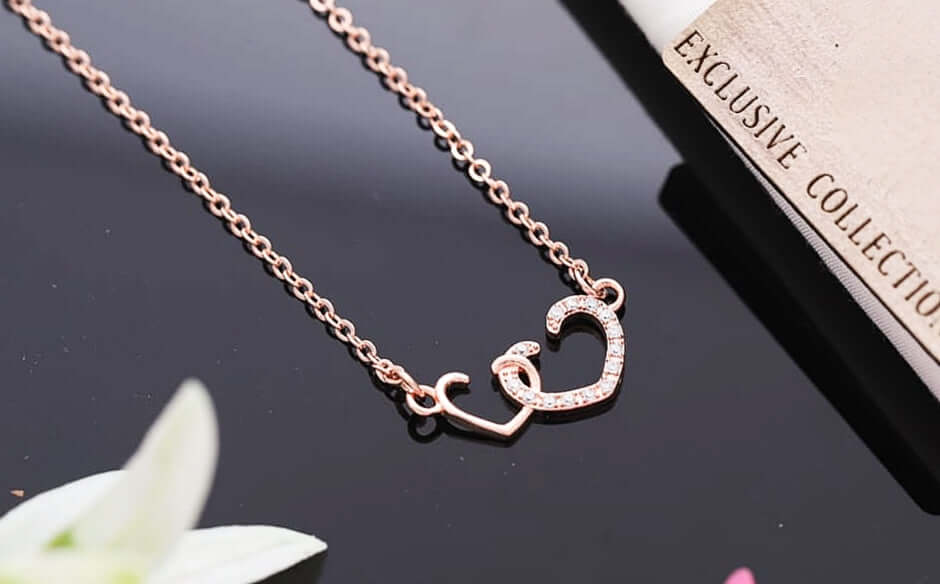 necklace with heart | Anti Tarnish | Rose gold