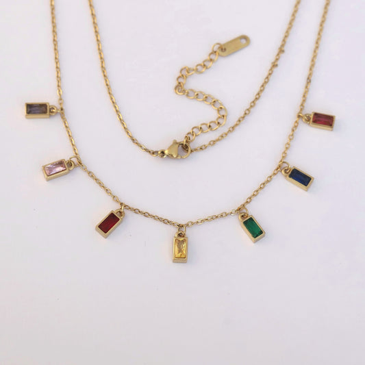 Prism Glow: Vibrant Stone Statement Necklace