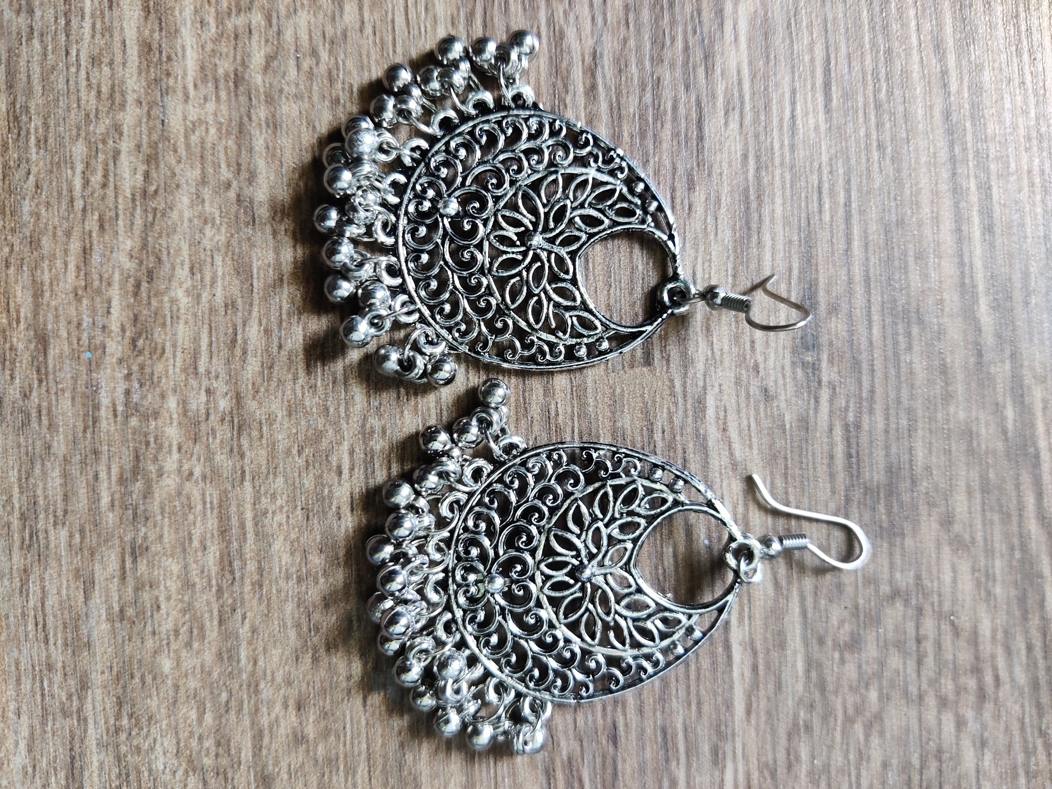 Navratri earrings | Silver oxidized earrings