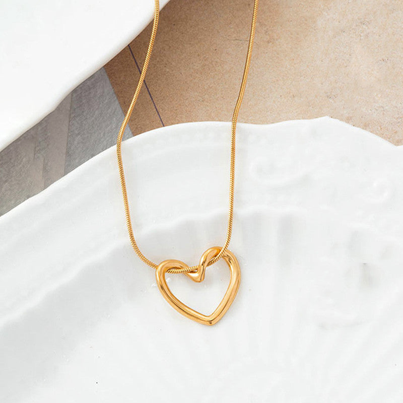 Tie heart Necklace| Gold plated| Anti Tarnish| Waterproof
