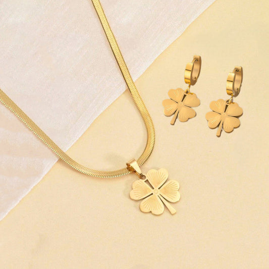 Lucky Clover Necklace and Earring set