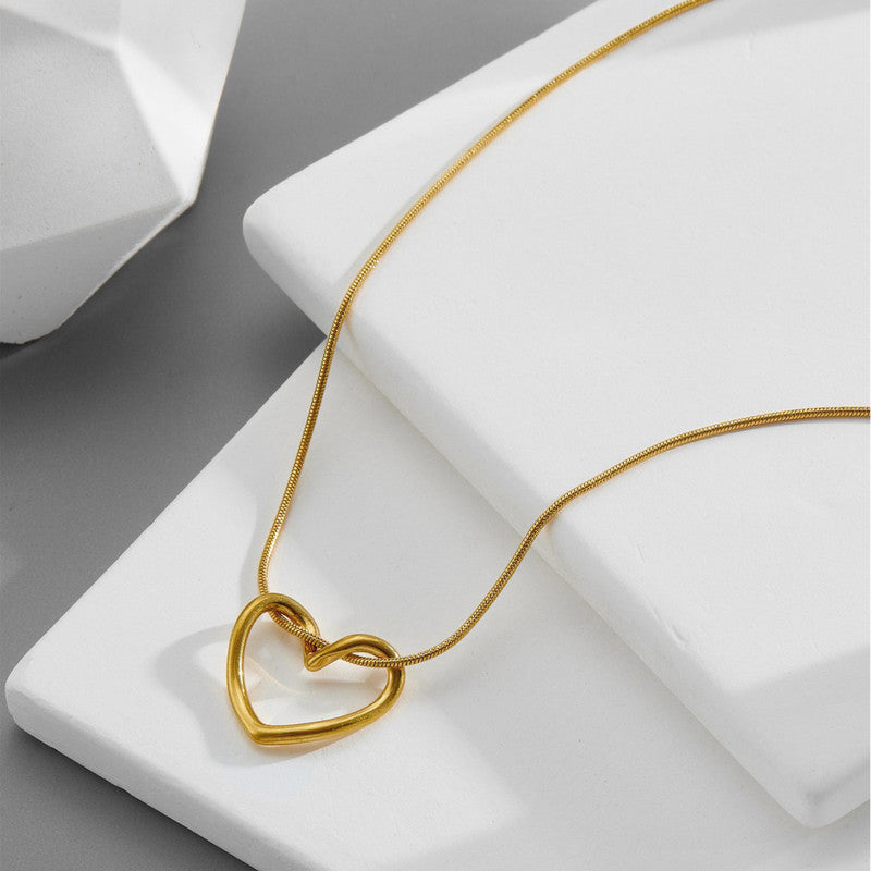 Tie heart Necklace| Gold plated| Anti Tarnish| Waterproof