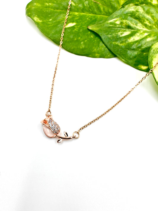 Gold plated Rose necklace| waterproof| Daily wear