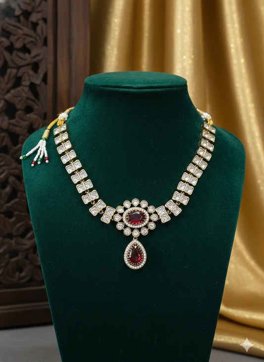Maharani-Inspired Moissanite Necklace Set