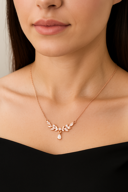 Cute pendent necklace | Rose gold Anti Tarnish Jewelry