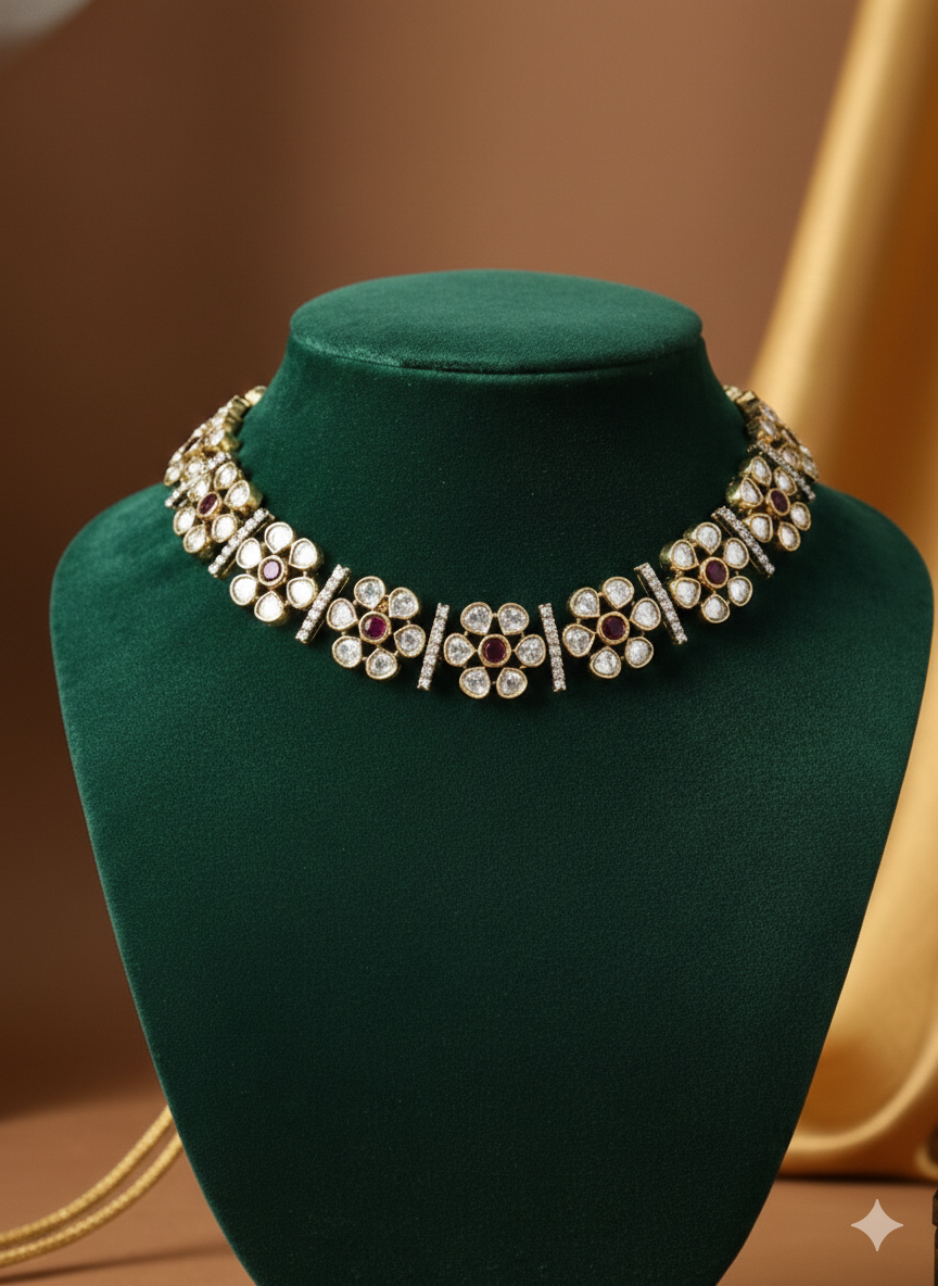 Royal Moissanite Statement Necklace Set