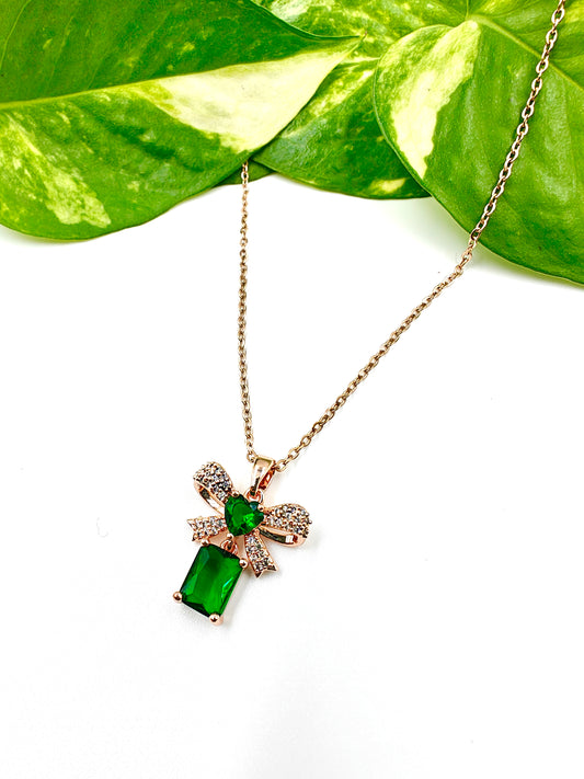 Waterproof Bow Necklace| Gold plated| anti Tarnish