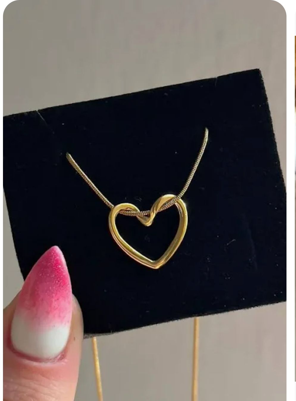 Tie heart Necklace| Gold plated| Anti Tarnish| Waterproof