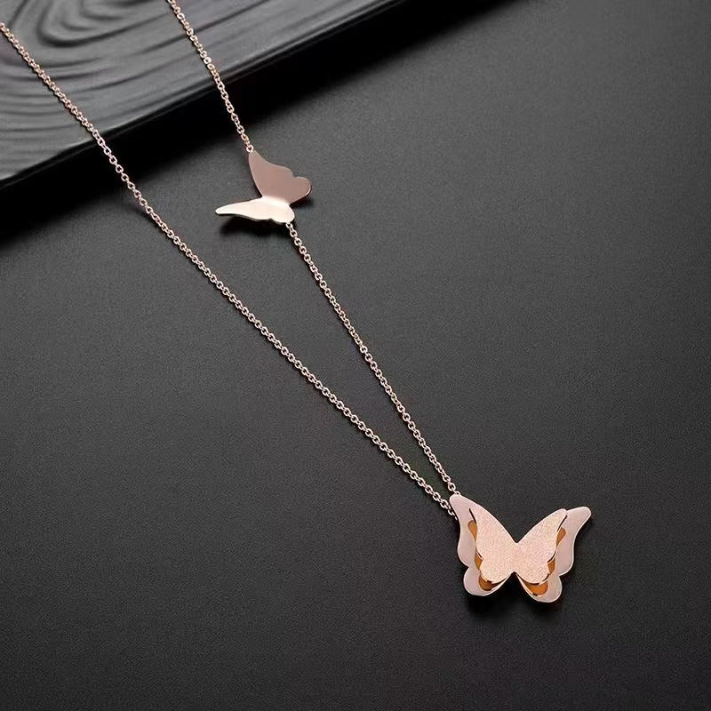 Rose gold Butterfly necklace | Daily wear woman Jewelry